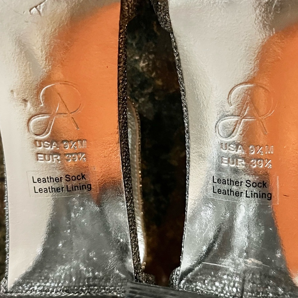 Adrianna Papell Silver Block Heel Sandals - Picture 7 of 7